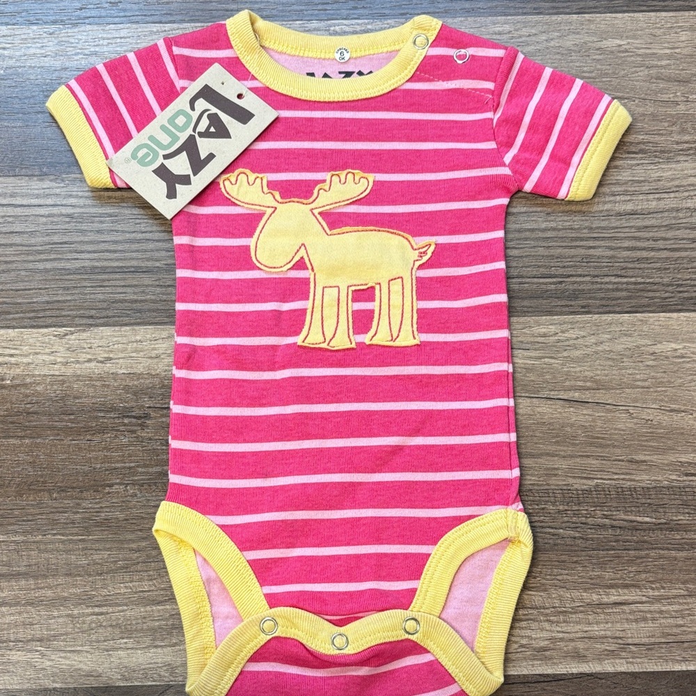 NWT Lazy ones Stripe Moose girl onesie